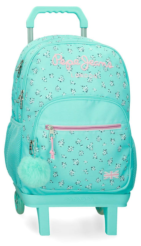 60425V2 MOCHILA ADAP. 44CM 2C. C/CARRO. PJL NORA TURQUESA