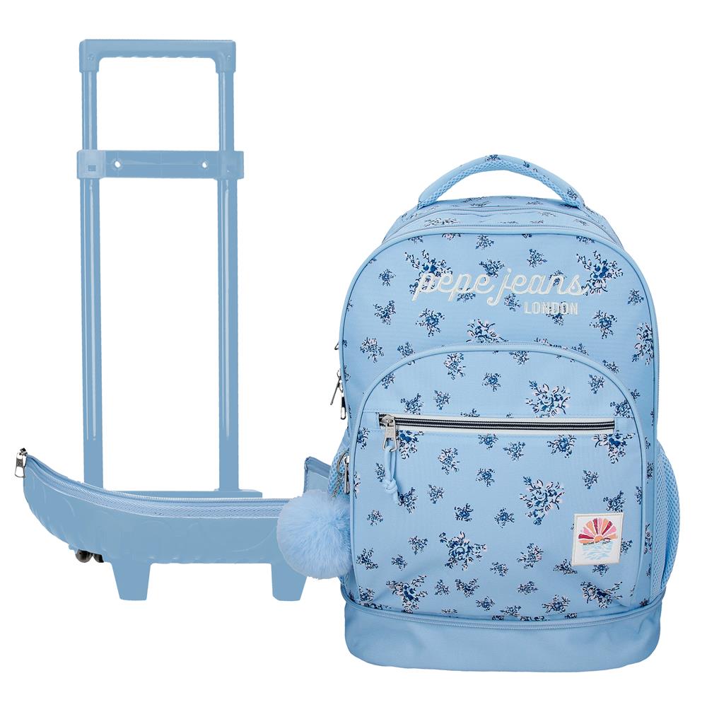 6082942 SAC À DOS COMPACT DESM. 2R. PJL OLIVIA BLEU CLAIR