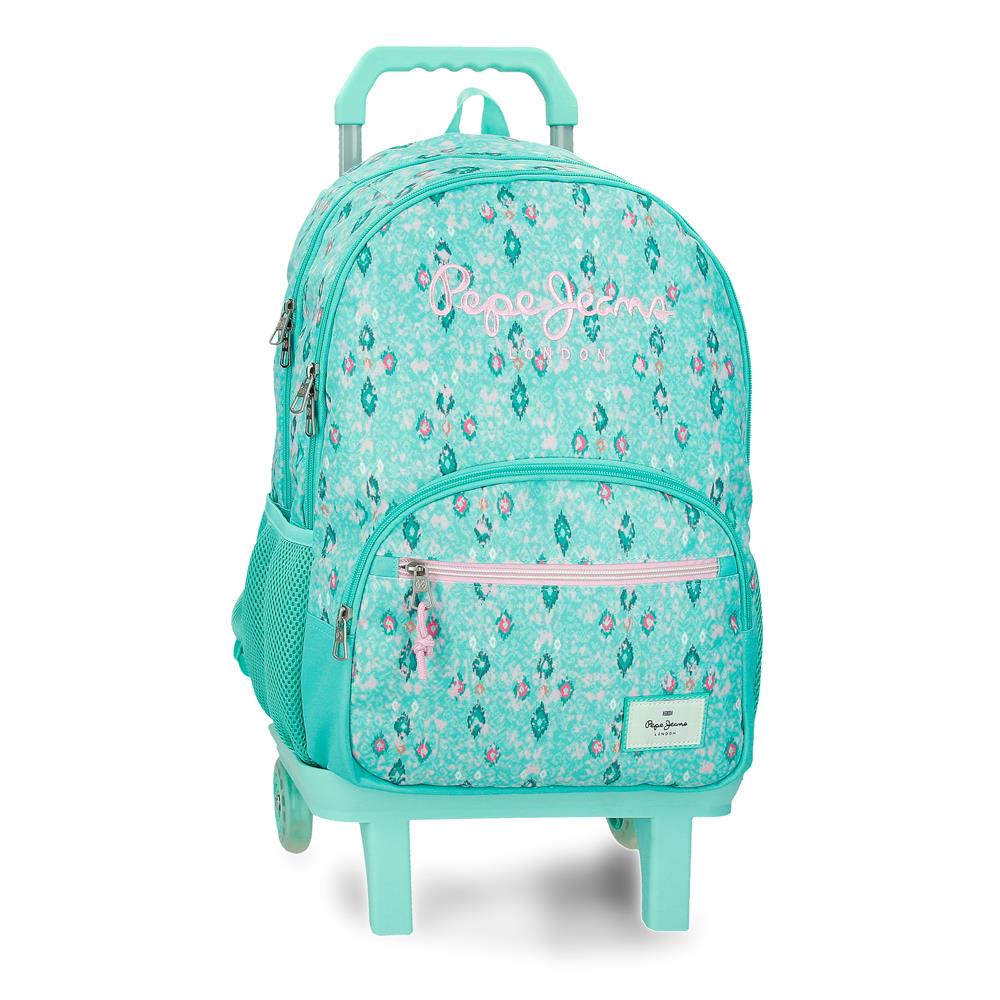 61125V1 ADAP BACKPACK. 44CM 2C. C/CARRO. PJL SUN TUR GREEN
