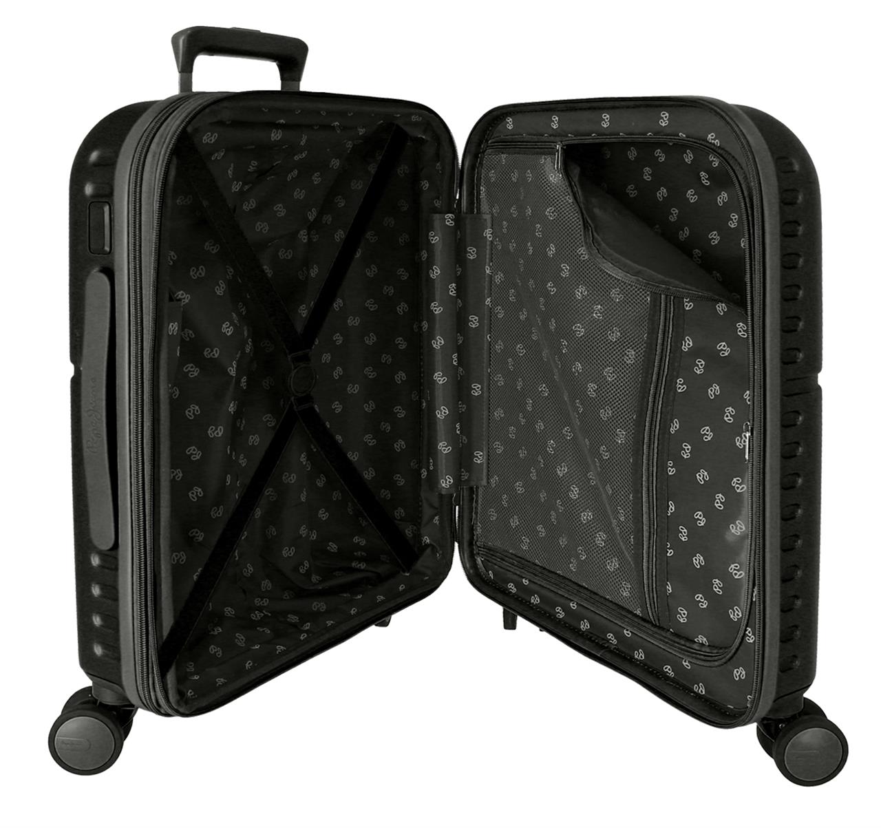 7688621 TROLLEY ABS 55CM. C/EXP. 4R. PJL HIGHLIGHT SCHWARZ
