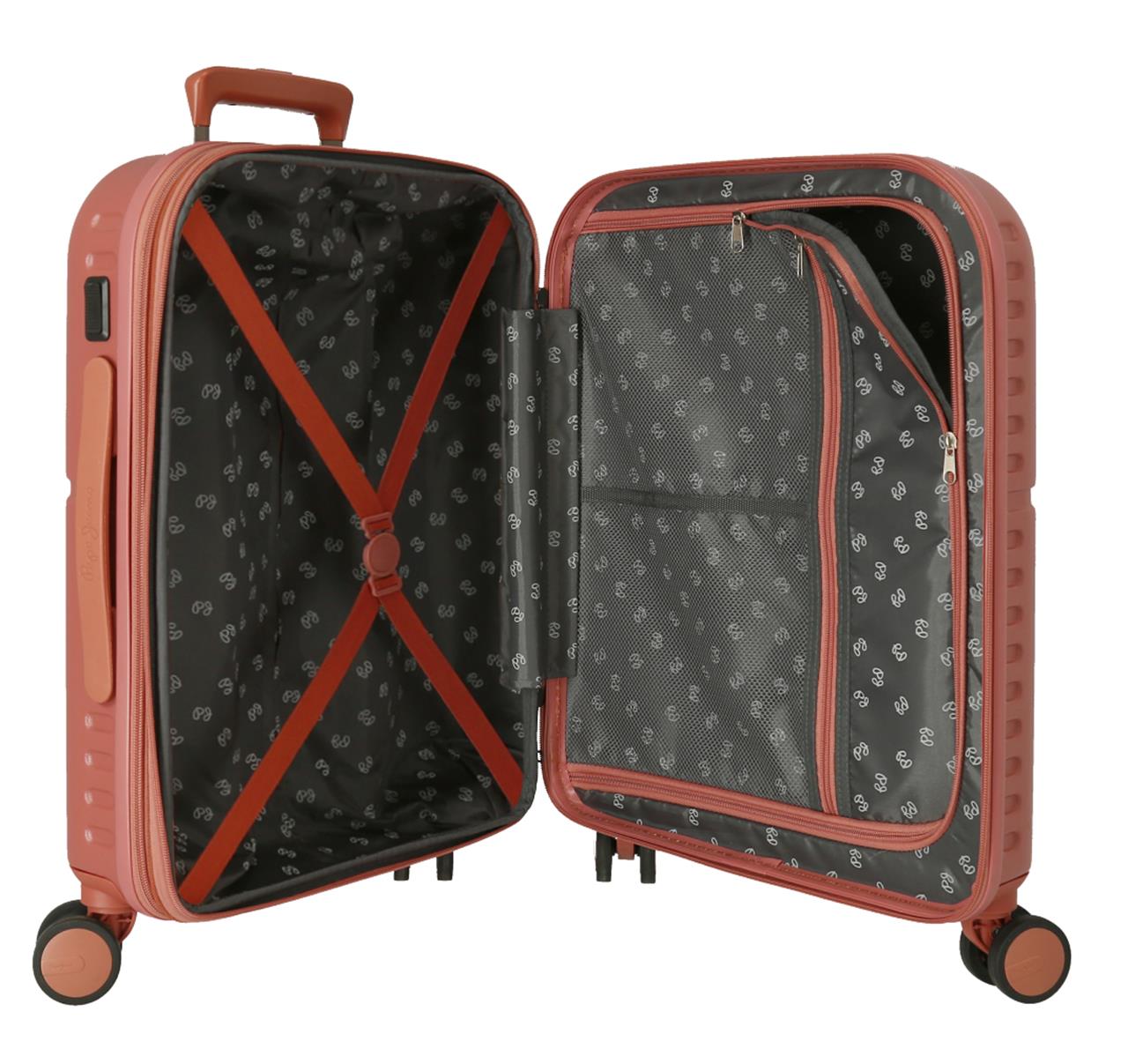 7688626 TROLLEY ABS 55CM. C/EXP. 4R. PJL HIGHLIGHT TERRAKOTTA