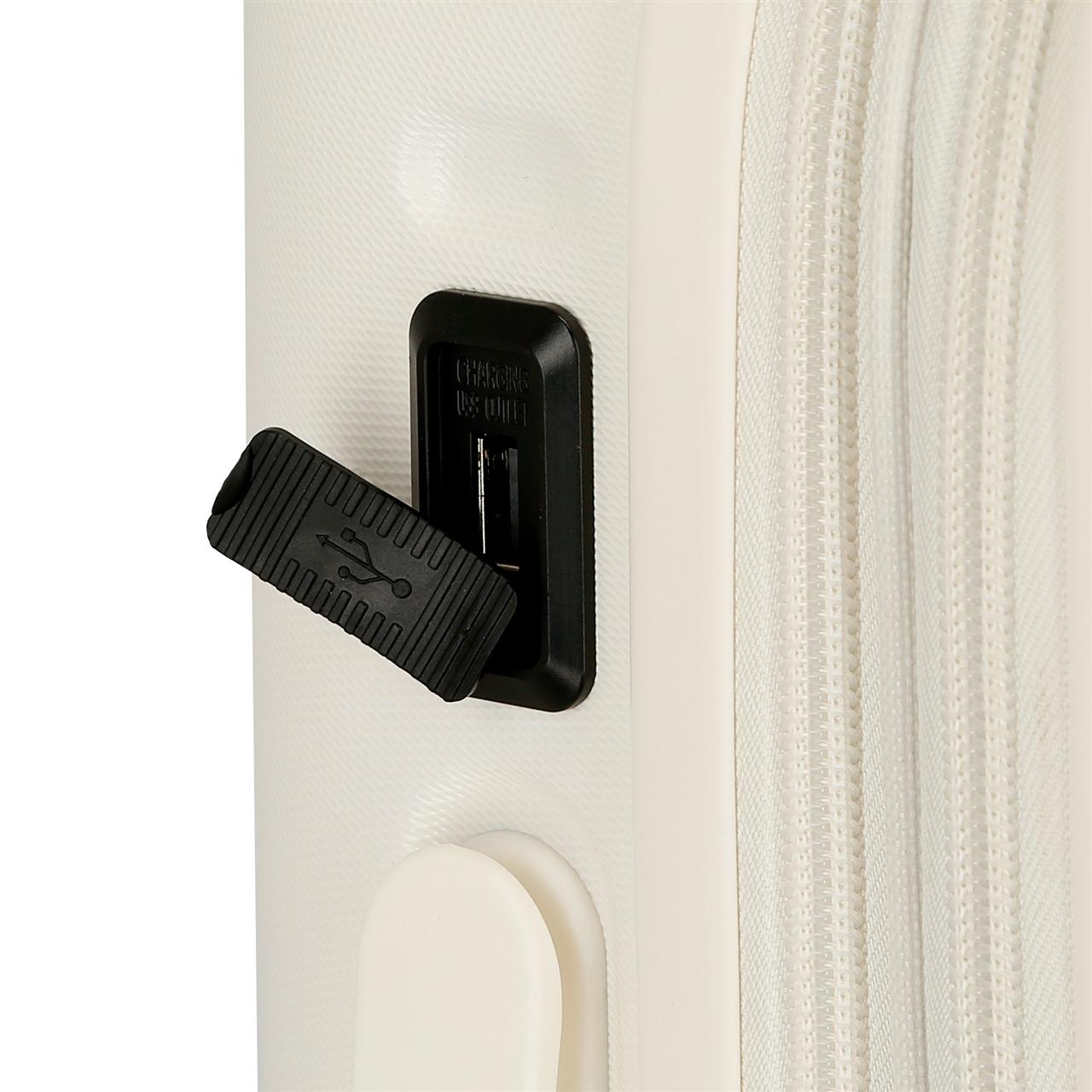 768862F TROLLEY ABS 55CM. C/EXP. 4R. PJL HIGHLIGHT WHITE