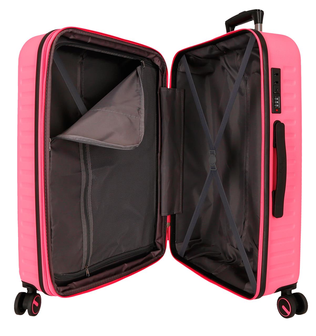 7568848 TROLLEY ABS 68CM. C/ESP. 4R. PJL MONTANA FUCSIA