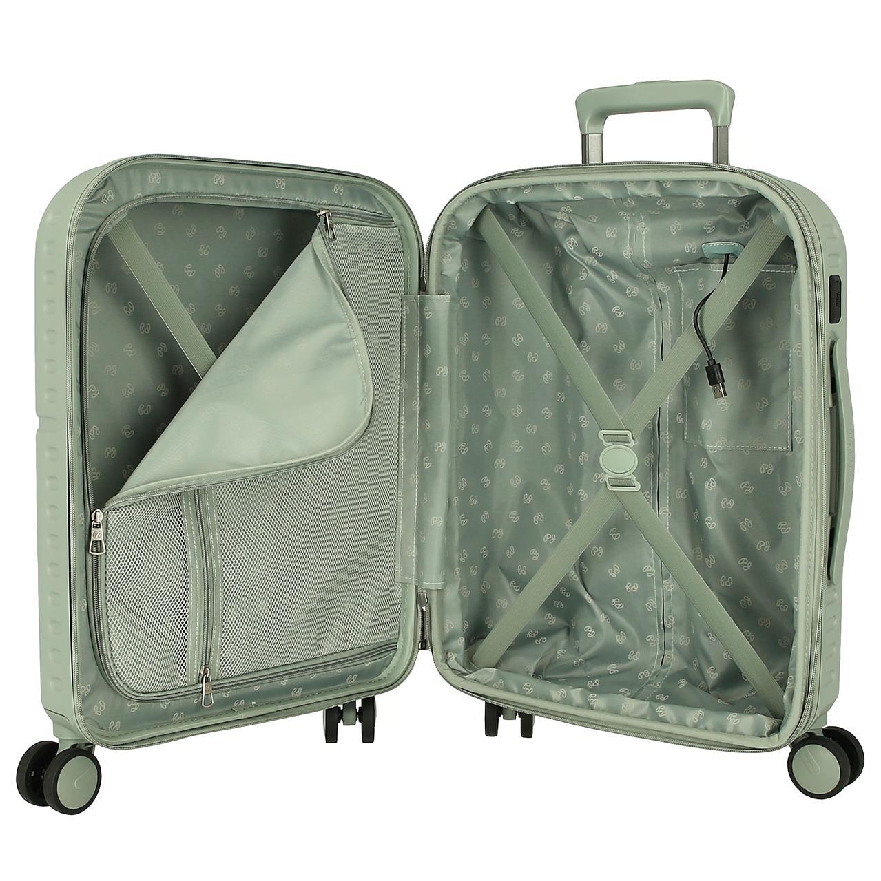 7698639 TROLLEY ABS 55CM. C/ESP. 4R. PJL ACCENT VERDE ANNATA