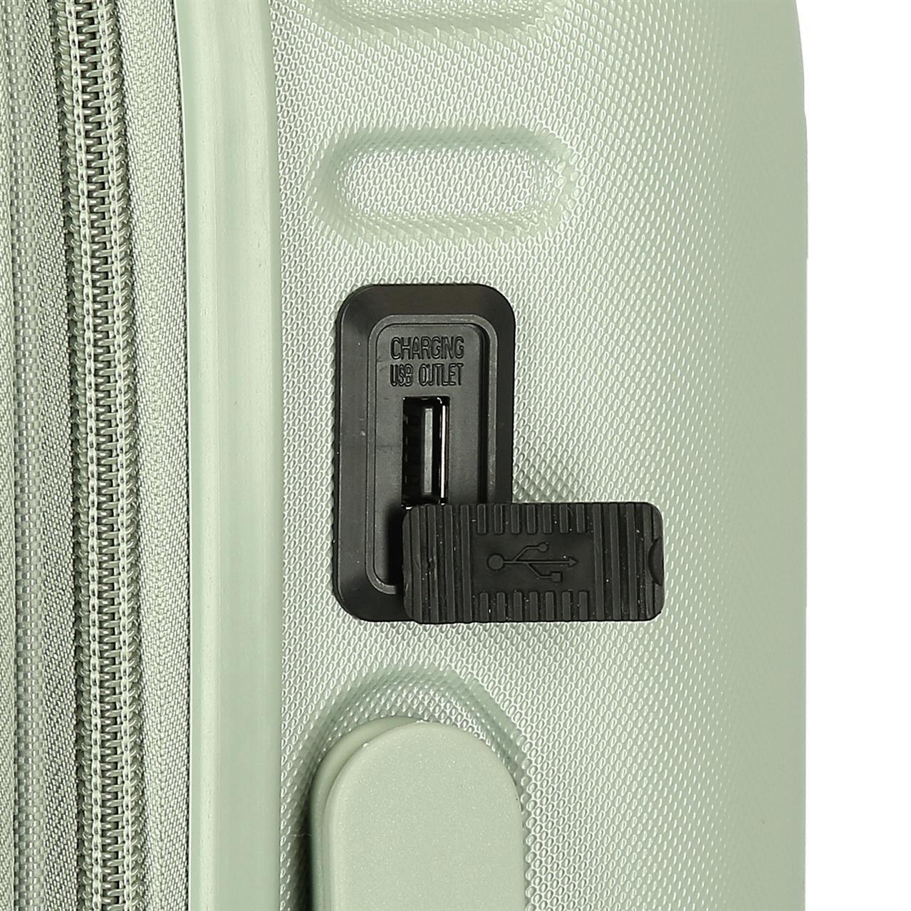 7698639 TROLLEY ABS 55CM. C/ESP. 4R. PJL ACCENT VERDE ANNATA