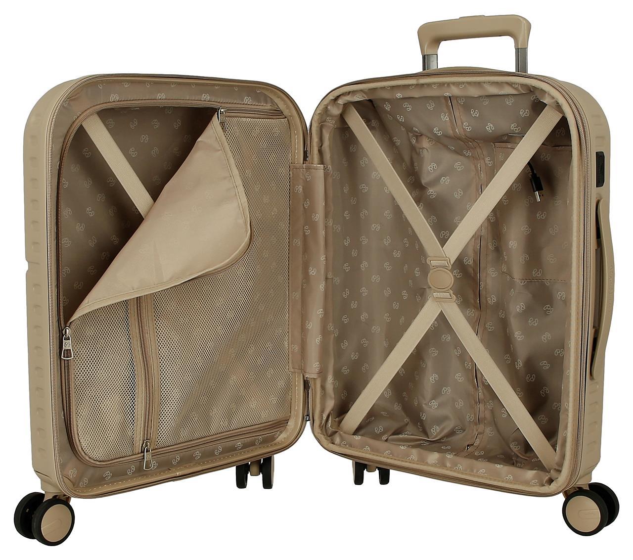 7698638 TROLLEY ABS 55CM. C/EXP. 4R. PJL ACCENT BEIGE CHAMPA