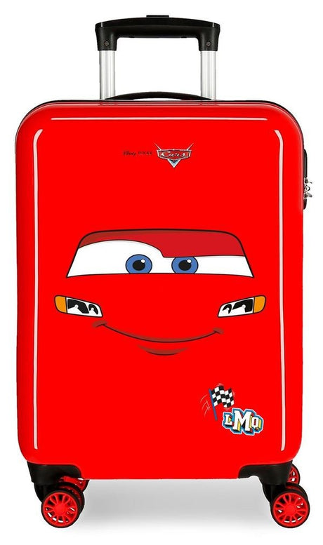 Valise Enfant Cars Rouge - Bagage à Roulettes 42cm Pour Garçons - Idéal Voyages, Vacances & Cadeau