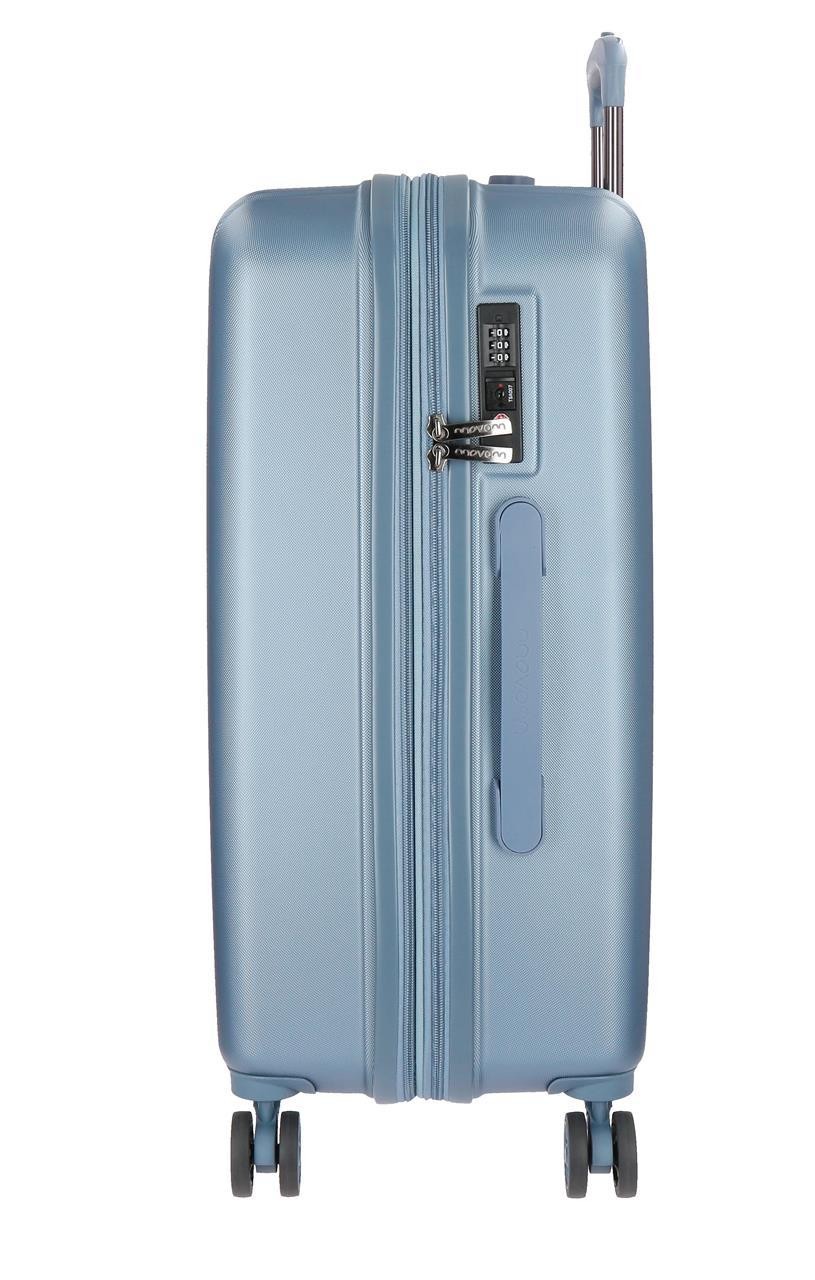 5319263 TROLLEY ABS 65CM.4R.WOOD ZILVER