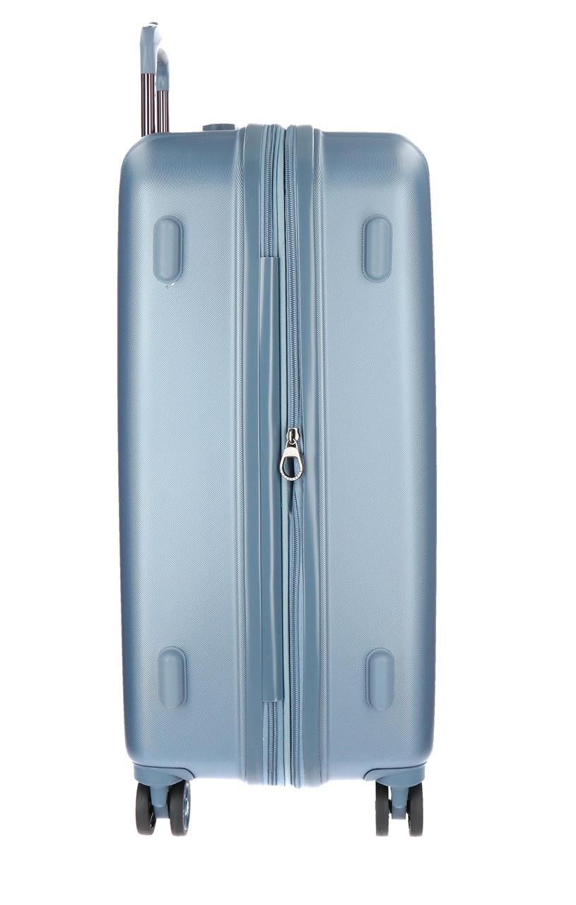 5319263 TROLLEY ABS 65CM.4R.WOOD ZILVER