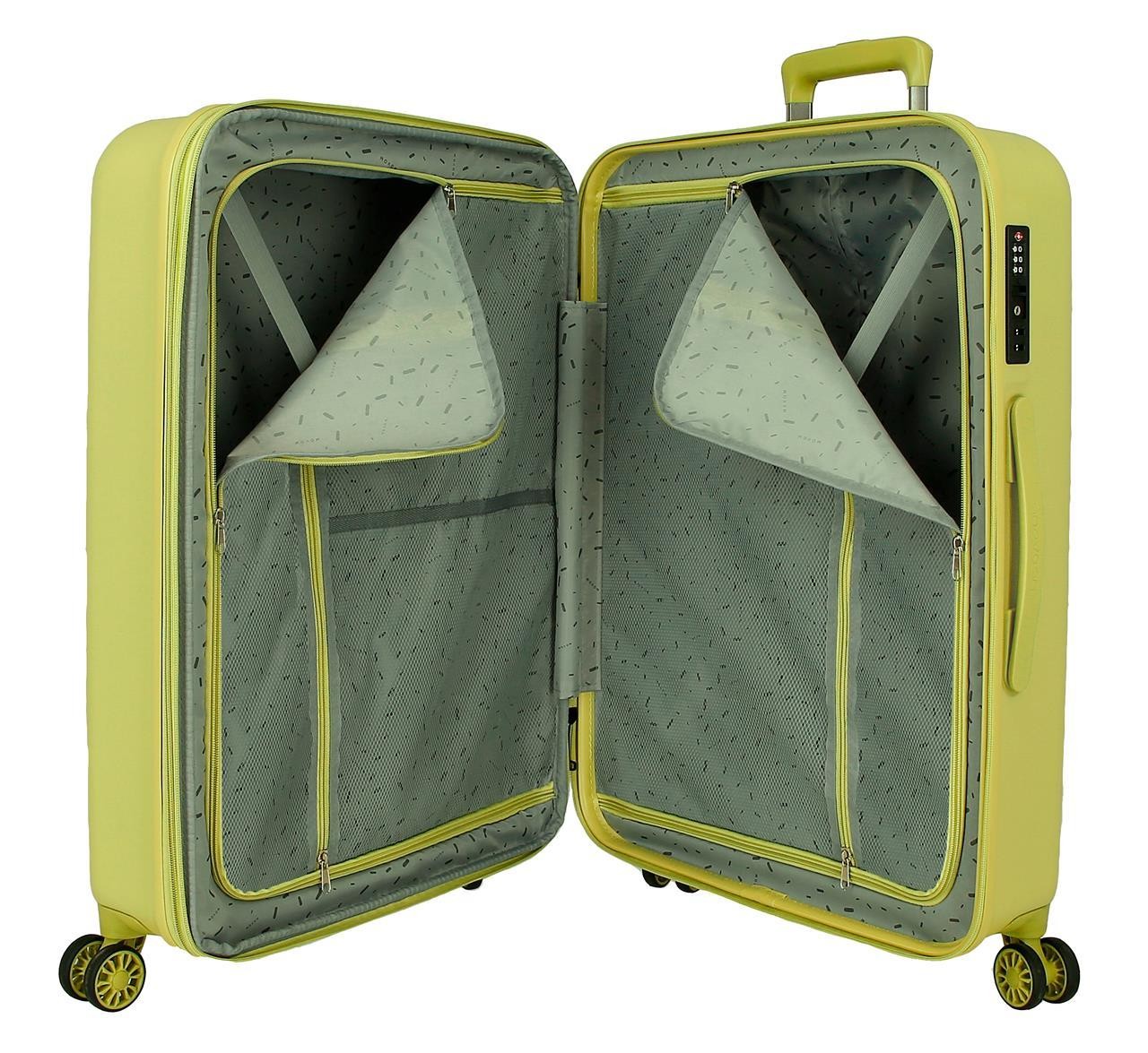 531926B TROLLEY ABS 65CM.4R.WOOD GEEL