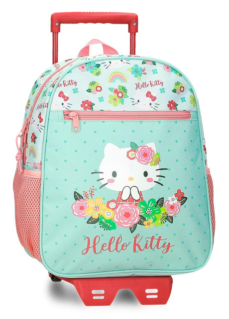 41222V1 MOCHILA ADAP. 33CM. C/CARRO. FLORAL KITTY