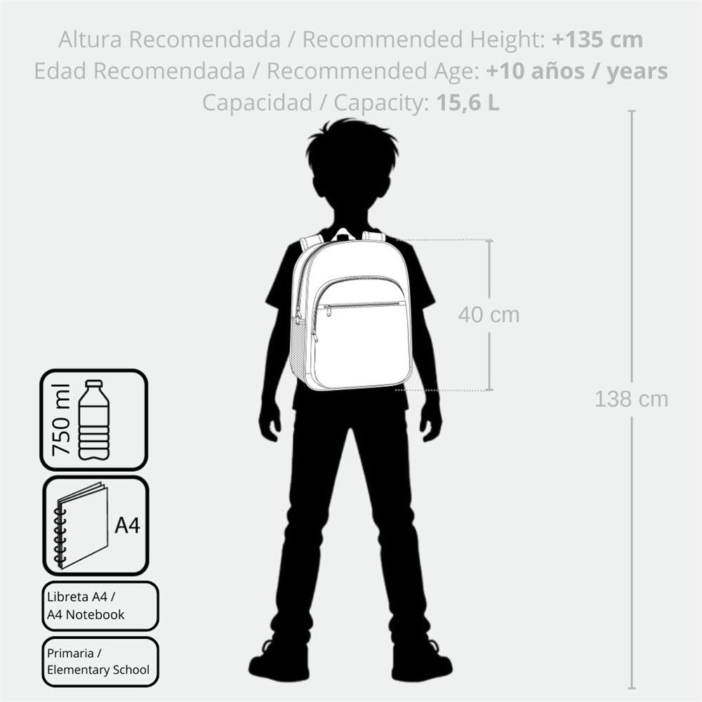 42123V1 ADAP BACKPACK. 40CM. C/CAR CARS MCQUEEN RED