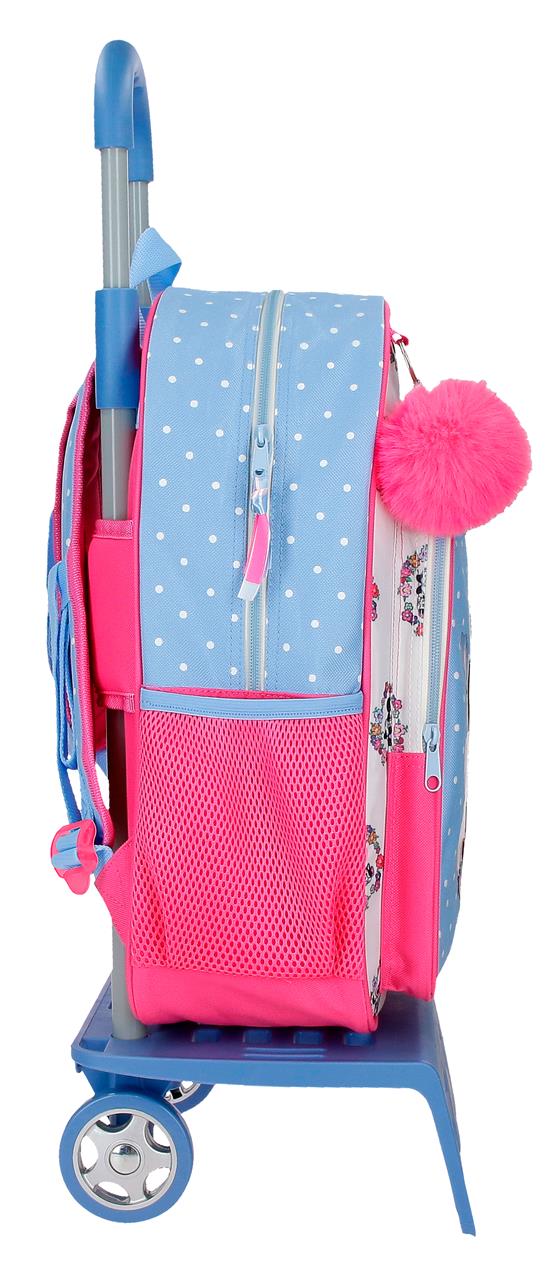 43123V1 ADAP BACKPACK. 40CM. C/CARRO. MINNIE FLOWERS
