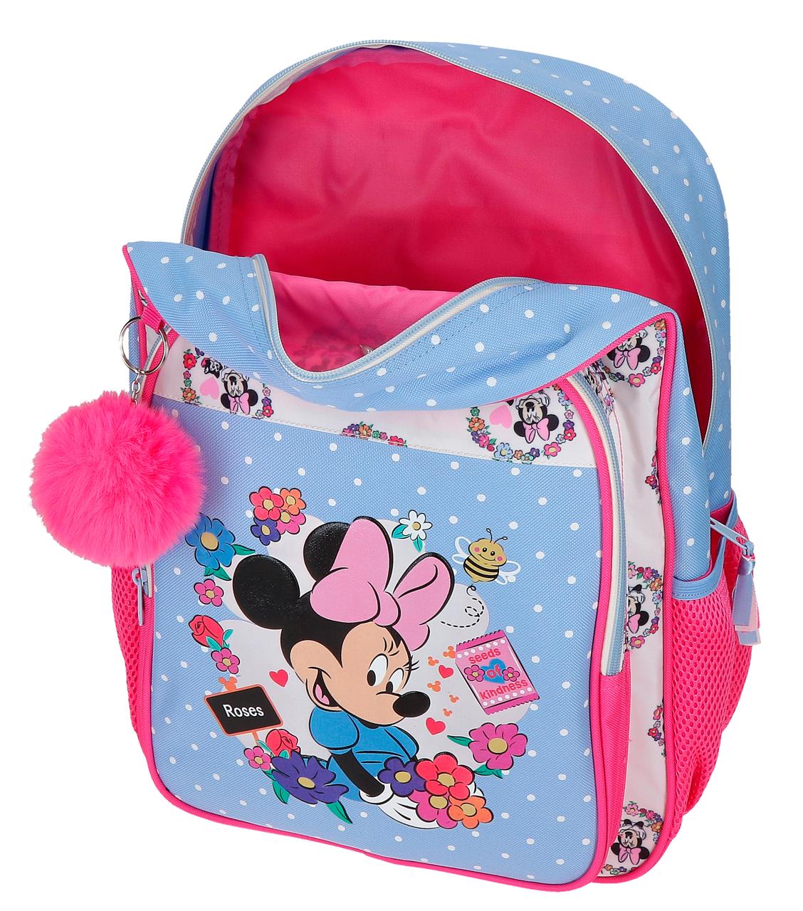 43123V1 ADAP BACKPACK. 40CM. C/CARRO. MINNIE FLOWERS