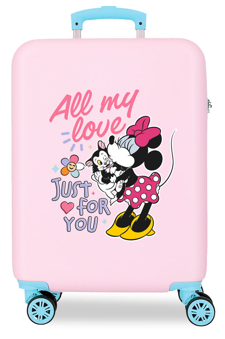 TROLLEY ABS 55CM.4R. MINNIE ALL MY LOVE ROSA-TURQUESA