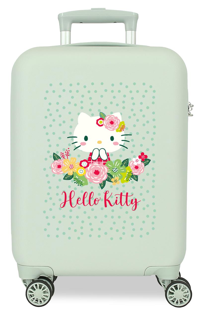 4121311 Trolley ABS 50 cm. 4R. Floral Kitty Mint