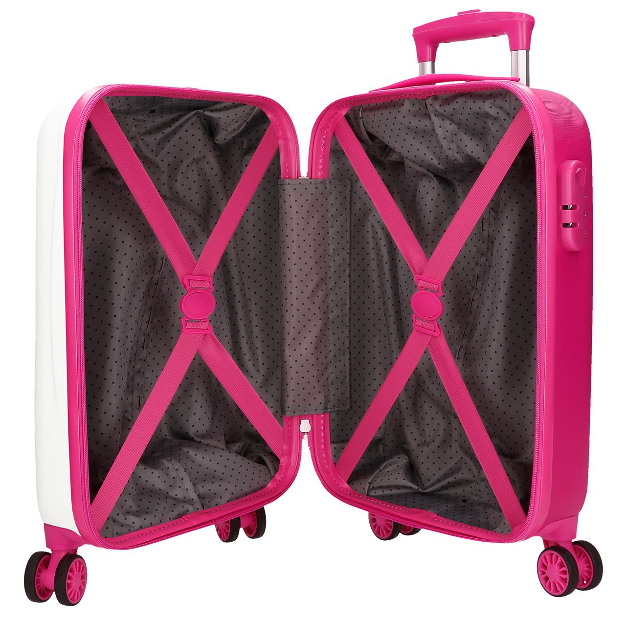 4281316 TROLLEY ABS 50 CM.4R. KUROMI CANDIES WHITE-FUCHSIA