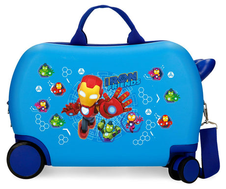 4371011 MALETA INF.ABS 4R.(2 MULTI.) 45CM. IRON FRIENDS AZUL