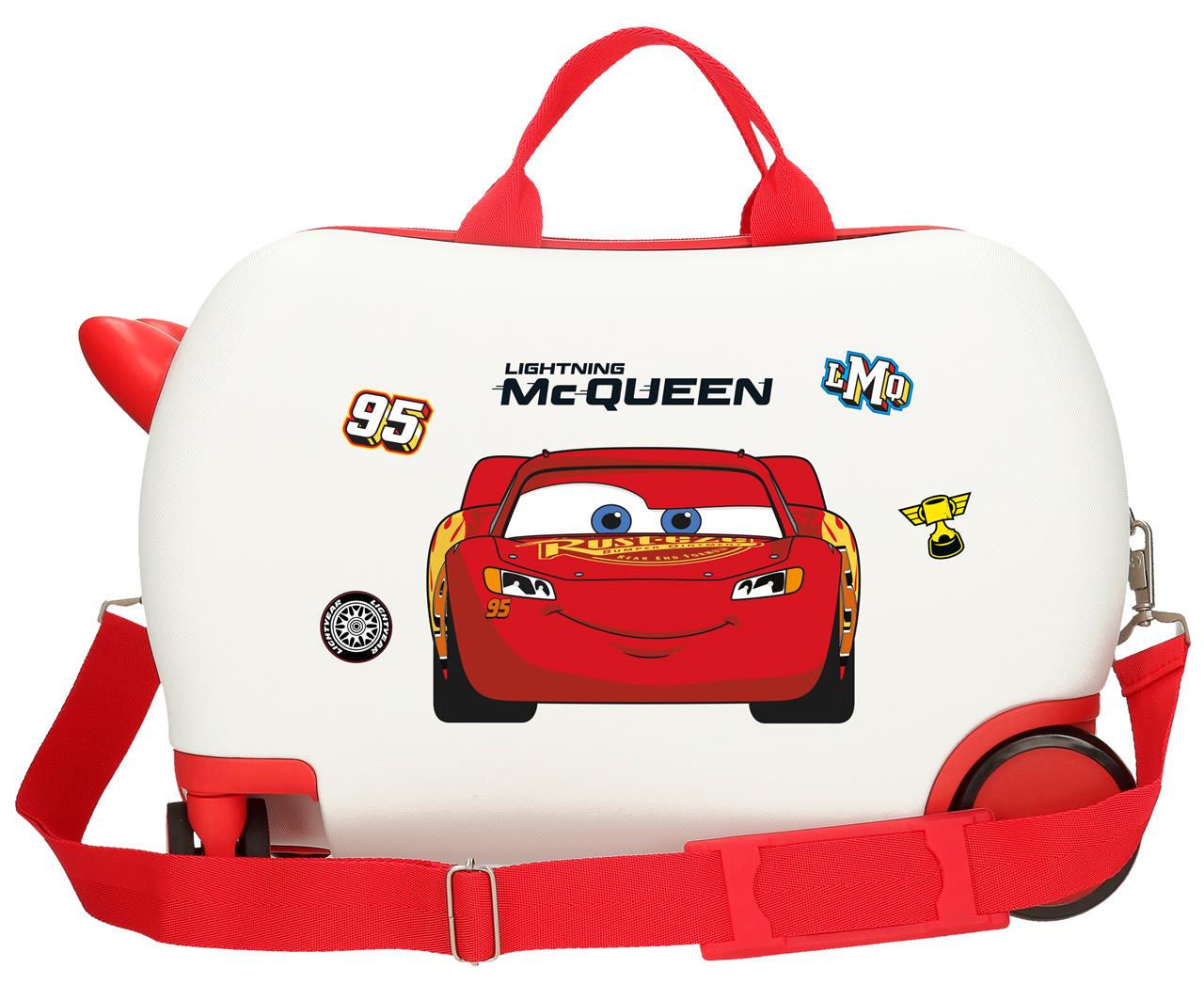 4211012 VALISE INFÉRIEUREABS 4R.(2 MULTI.) 45CM. VOITURES MCQUEEN BLANC