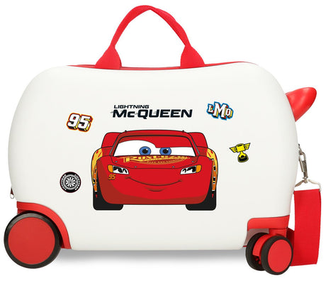 4211012 VALISE INFÉRIEUREABS 4R.(2 MULTI.) 45CM. VOITURES MCQUEEN BLANC