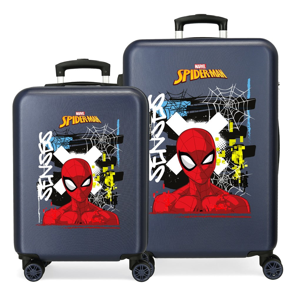 SET/2 TROLLEY ABS 55-65CM.4R. GRAFFITIS DE SPIDERMAN MARINS