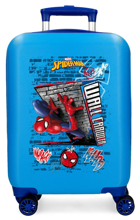 TROLLEY ABS 50 CM.4R. SPIDERMAN WANDCRAWLER BLAUW C.105