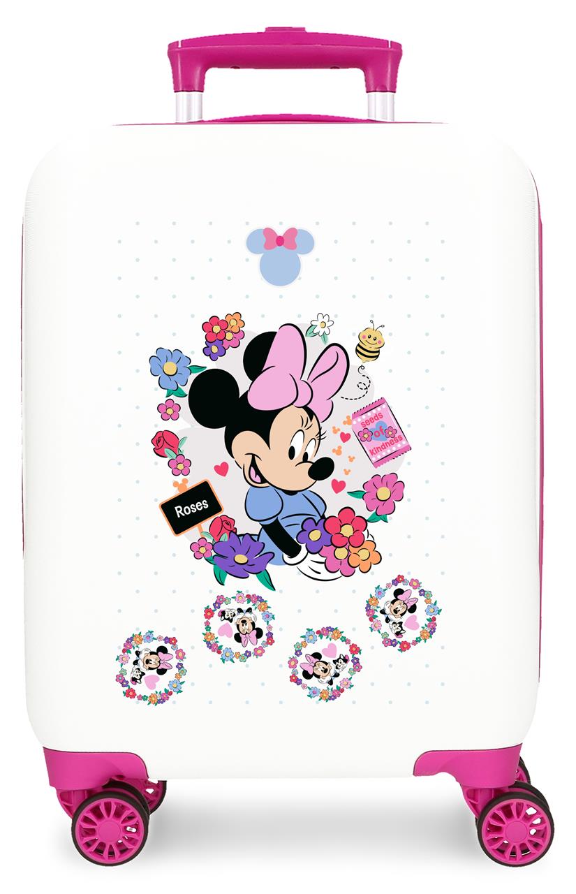 4311312 TROLLEY ABS 50 CM. 4R. MINNIE FLOWERS BLANCO