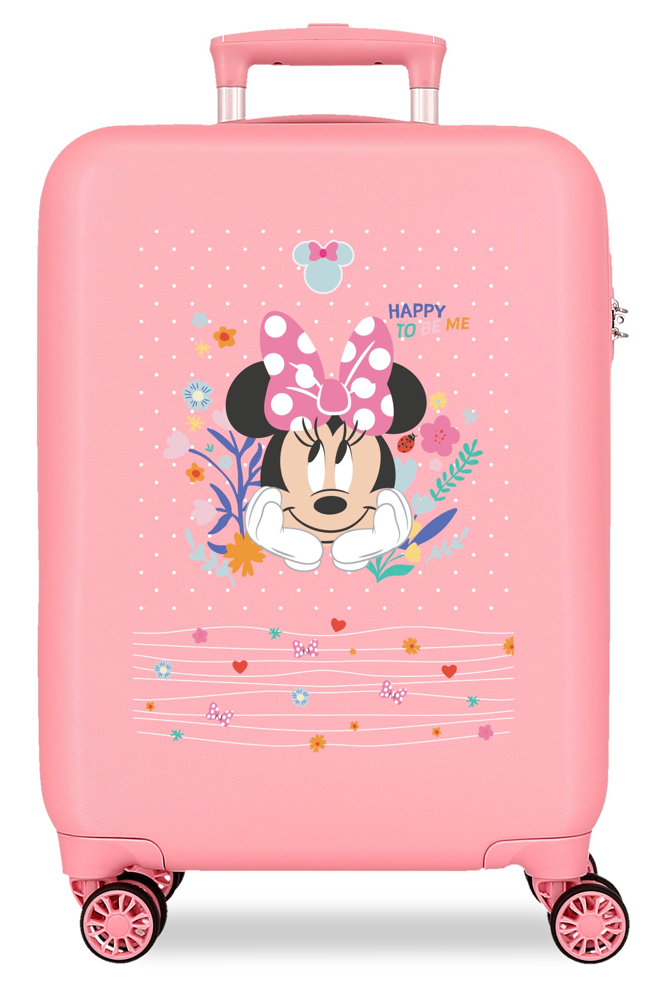 4321111 TROLLEY ABS 55CM. 4R. MINNIE FELIZ POR SER EU ROSA