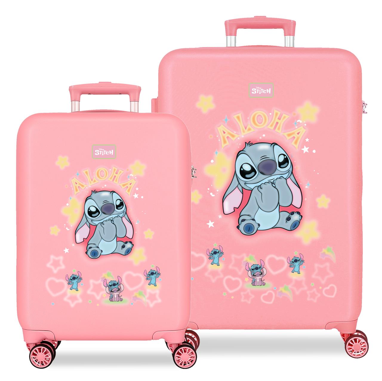 4351411 SET/2 TROLLEY ABS 55-65CM. 4R. PONTO VOCÊ E ME ROSA