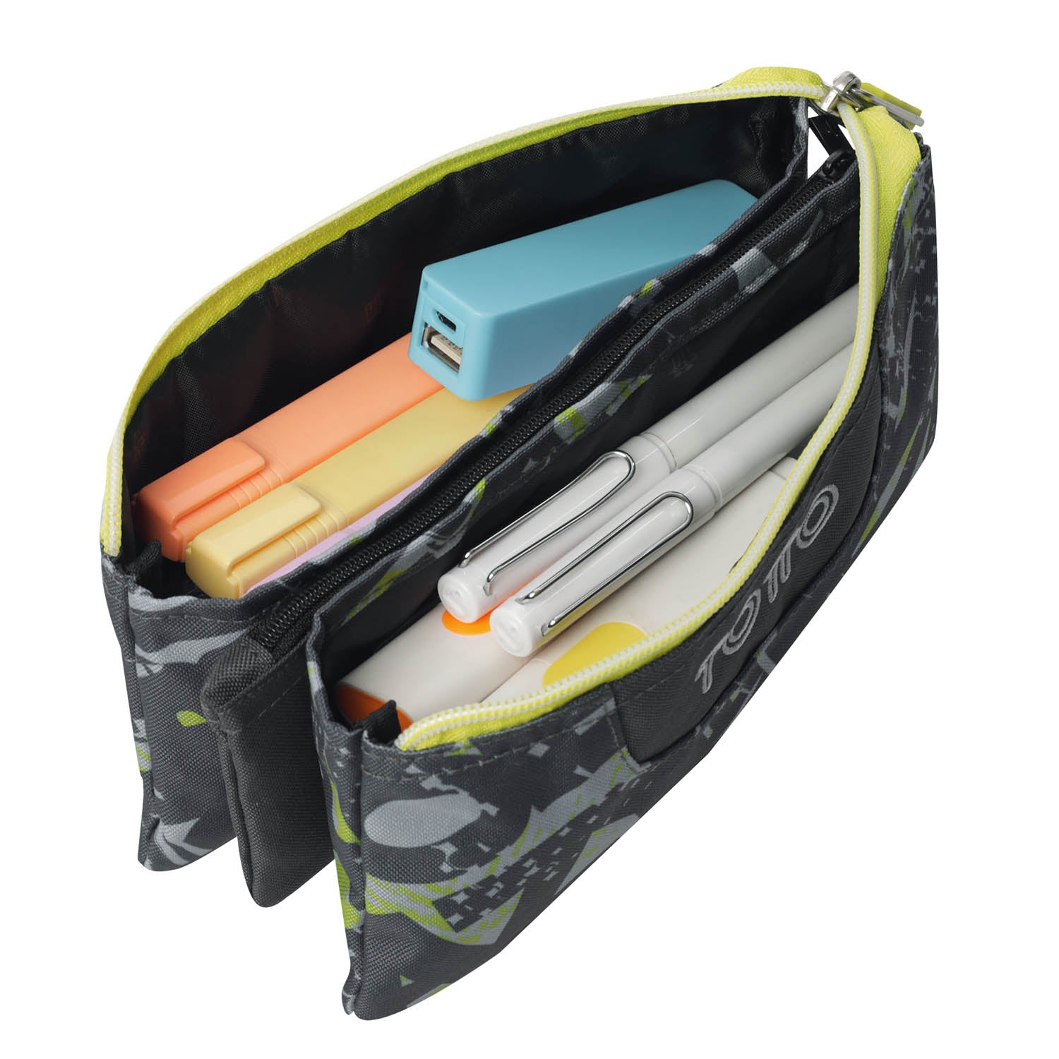 TOTTO Sac à dos scolaire avec roues de lignes + boîtier de tableau de bord - 7yj texte grunge