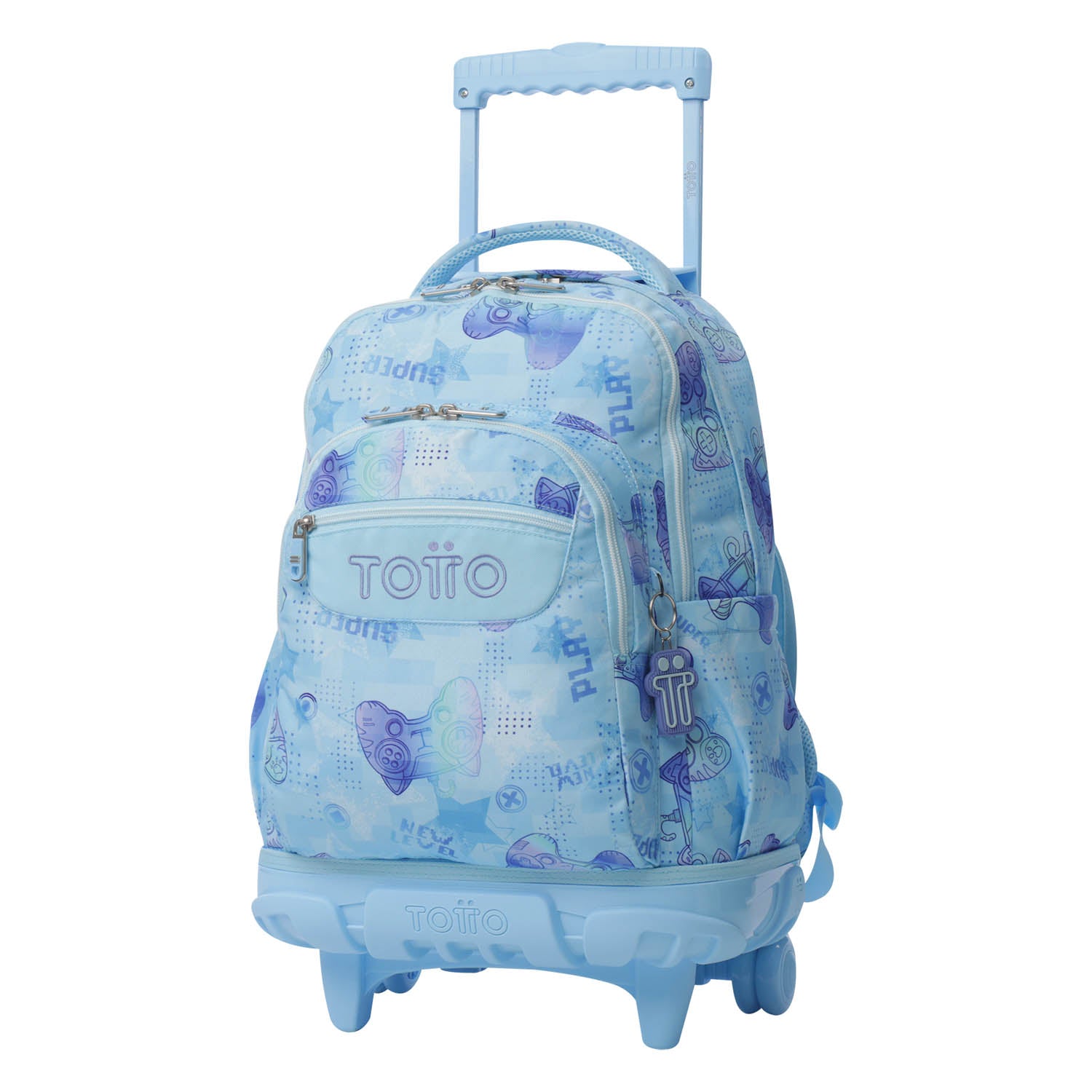 TOTTO School backpack with lines wheels + booth case - 1fy polar