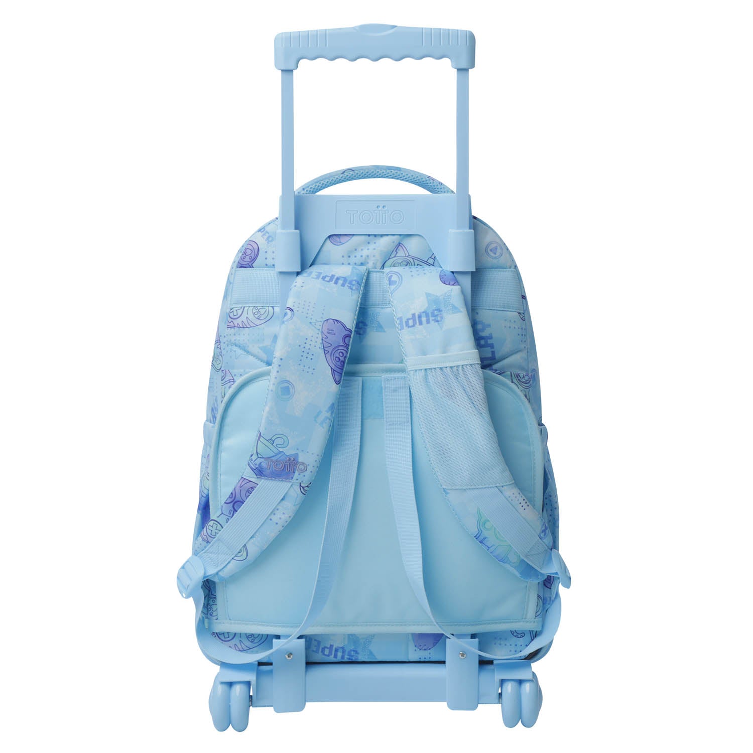 TOTTO School backpack with lines wheels + booth case - 1fy polar