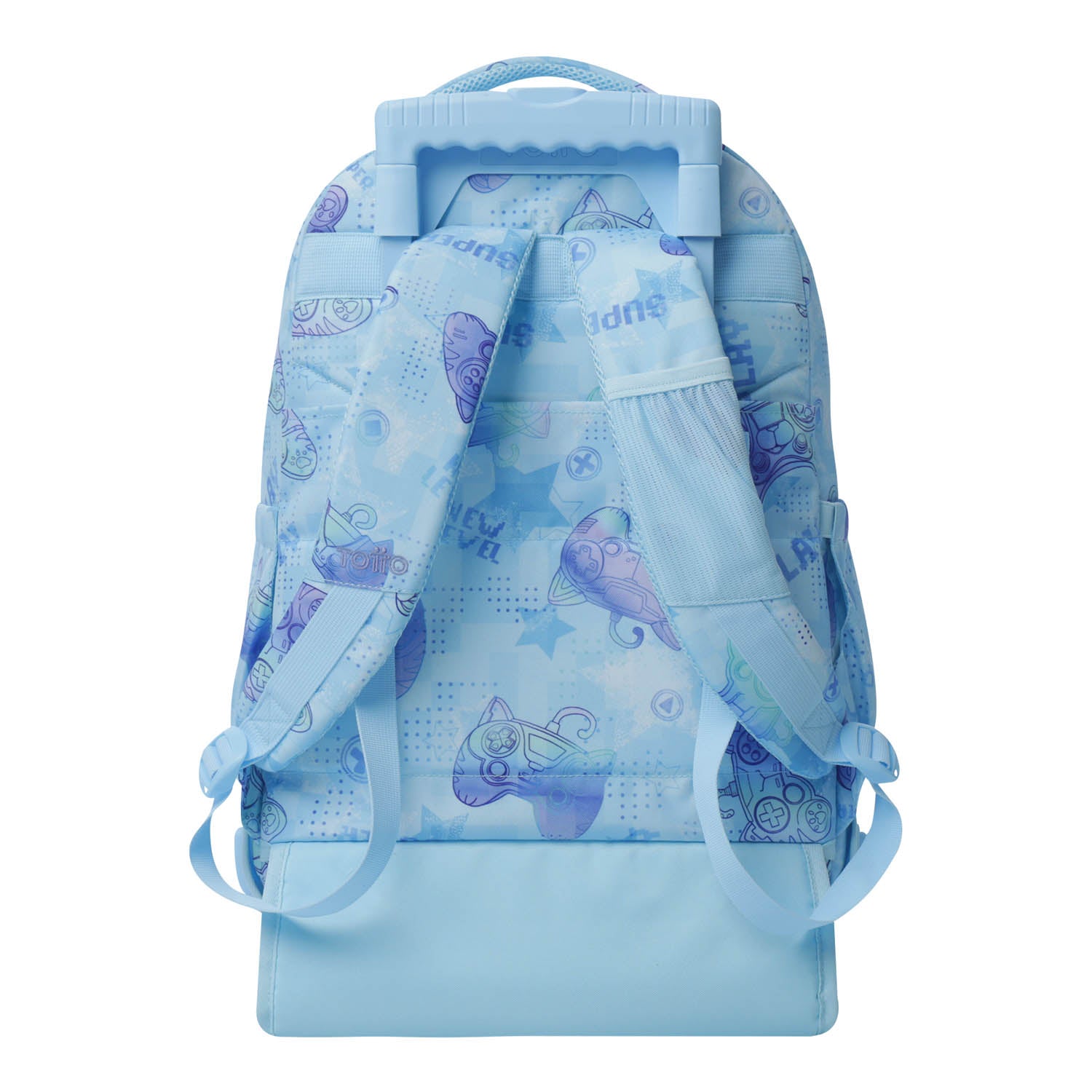 TOTTO School backpack with lines wheels + booth case - 1fy polar