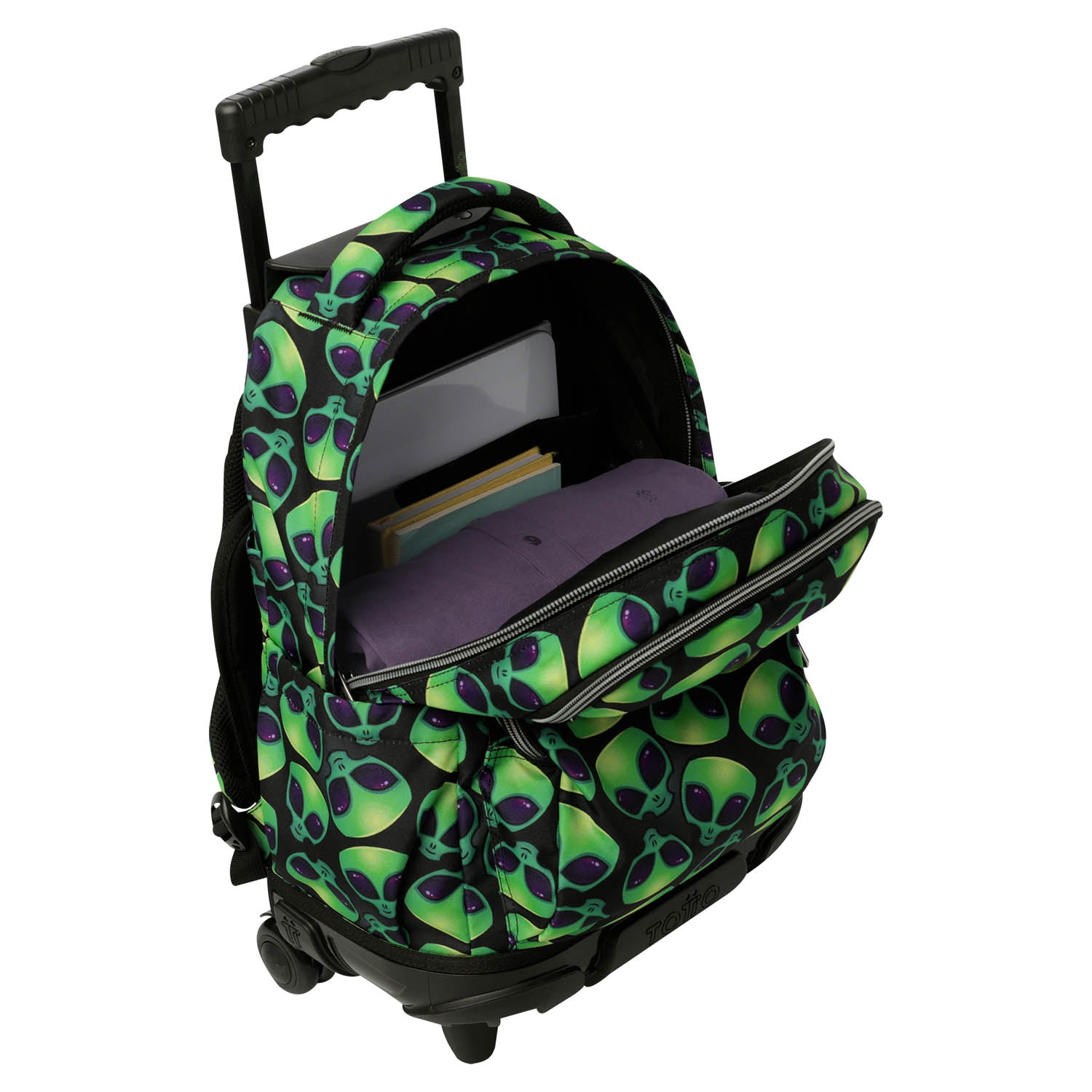 TOTTO Mochila escolar con ruedas Renglones + Estuche Tablero - 6DS Ali