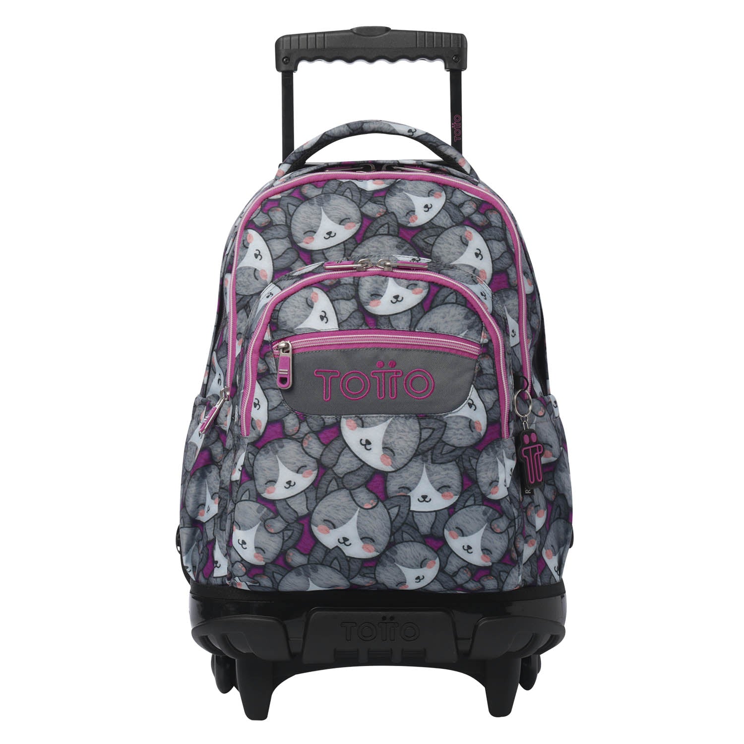 TOTTO Mochila escolar con ruedas  Renglones - 7YI Kitten Rose