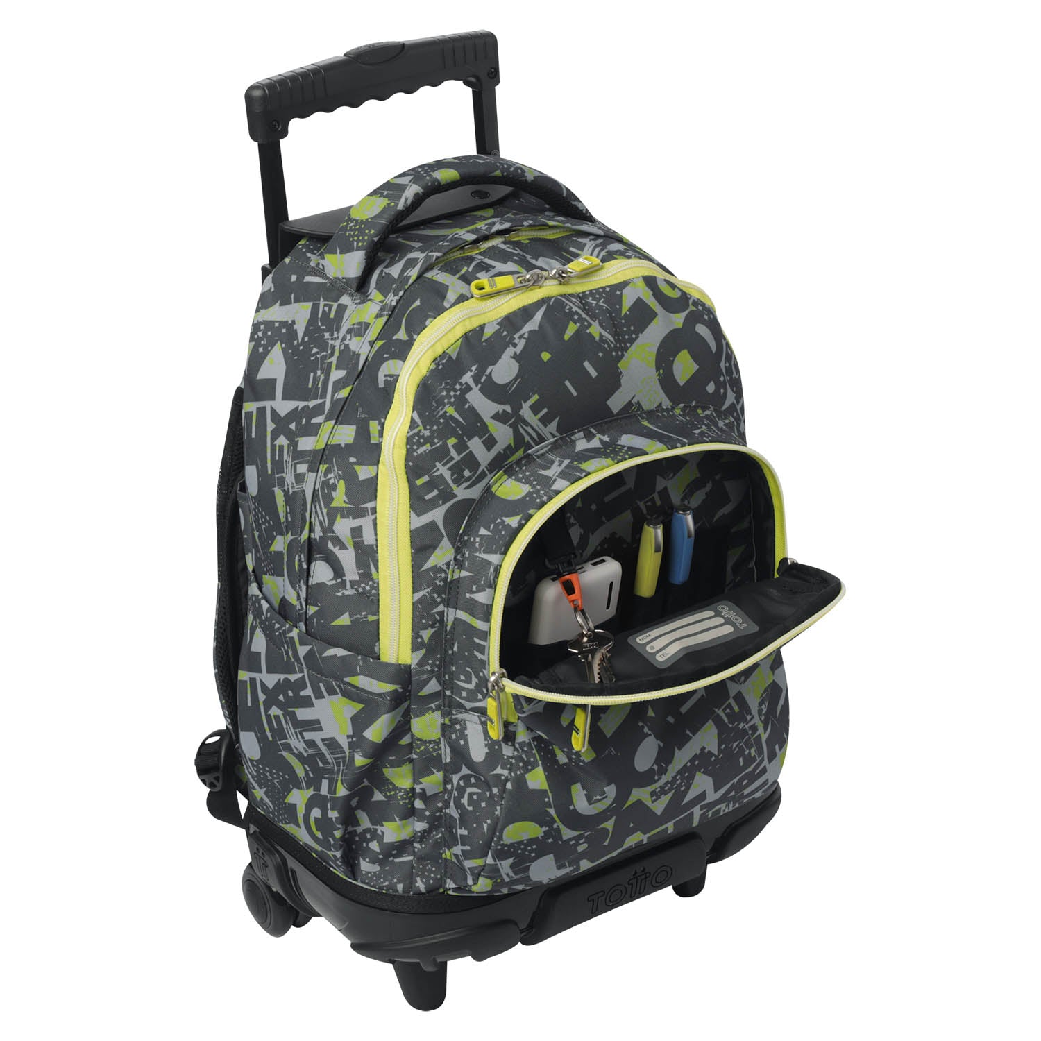 TOTTO Mochila escolar con ruedas  Renglones- 7YJ Texgrunge