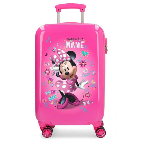 Valise cabine Minnie Stickers rigide 55cm Rose