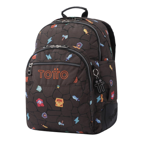 School backpack - Crayoles- 3Y7 - Print video game TOTTO
