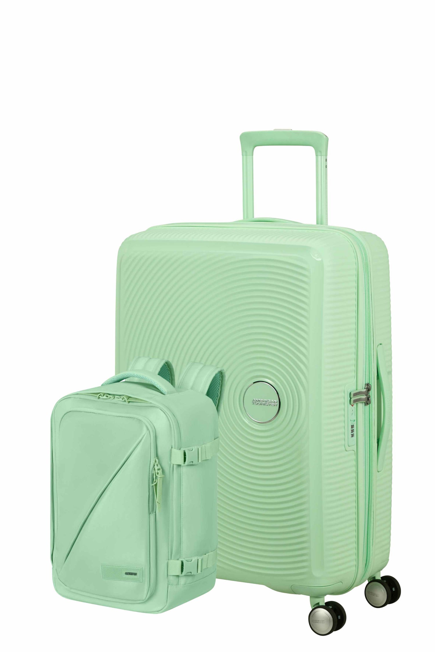 Pack Medium suitcase SoundBox + Backpack Take2cabin of American Tourister - Cake green