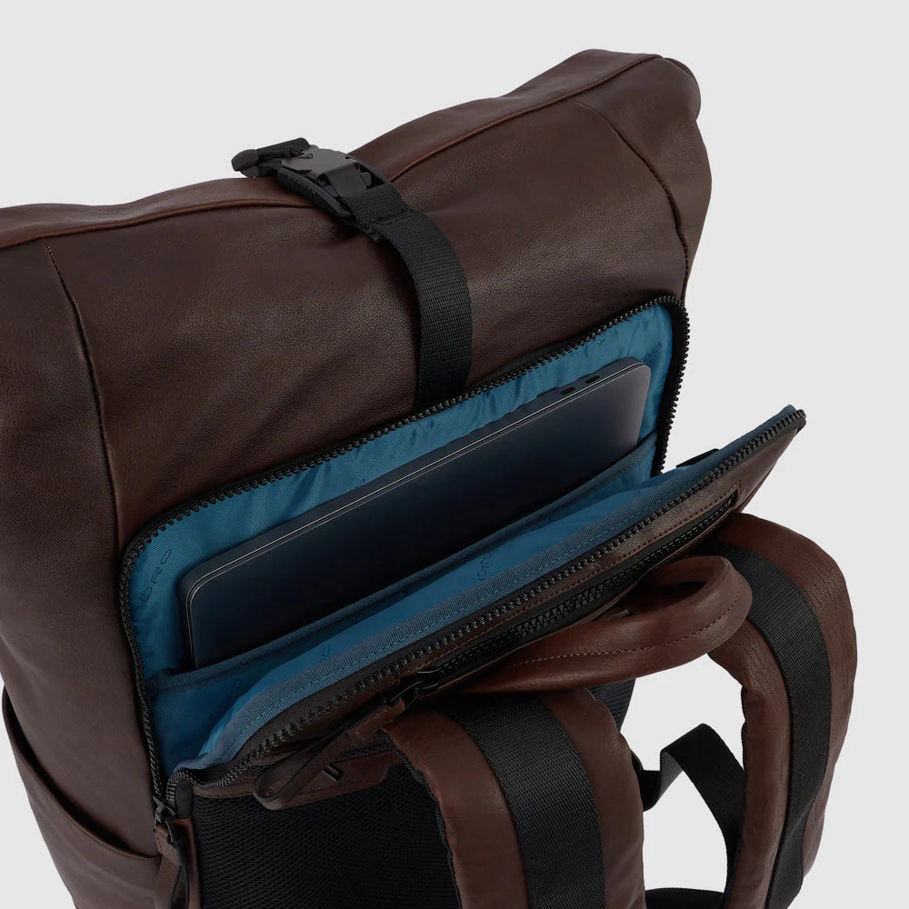 PIQUADRO MEN'S ROLL TOP TYPE BACKPACK FOR 15'6" LAPTOP HARPER