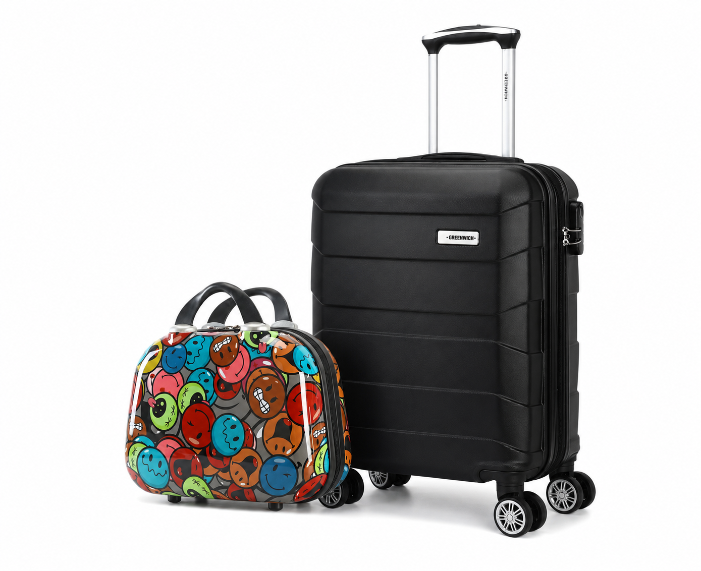 Pack de Maleta Pequeña Extensible + Neceser Emoji de Greenwich