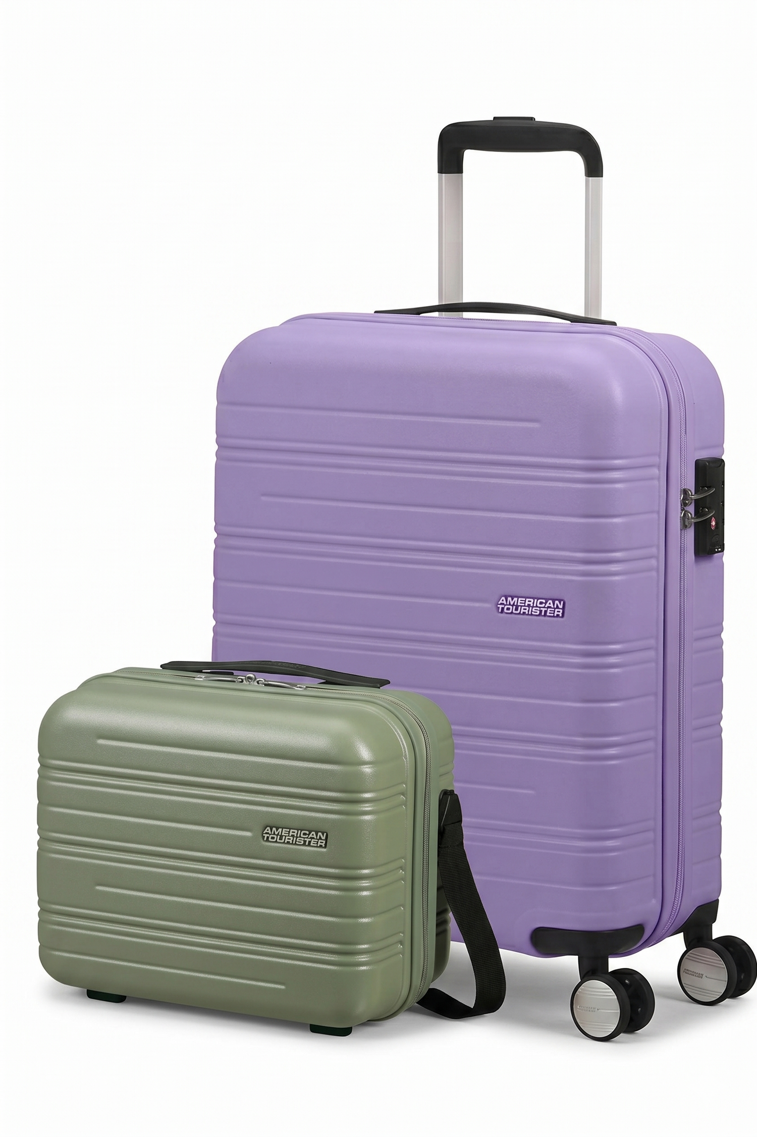 AMERICAN TOURISTER SET OF Cabin suitcase AND NECESER RIGID HIGH TURN- Lila