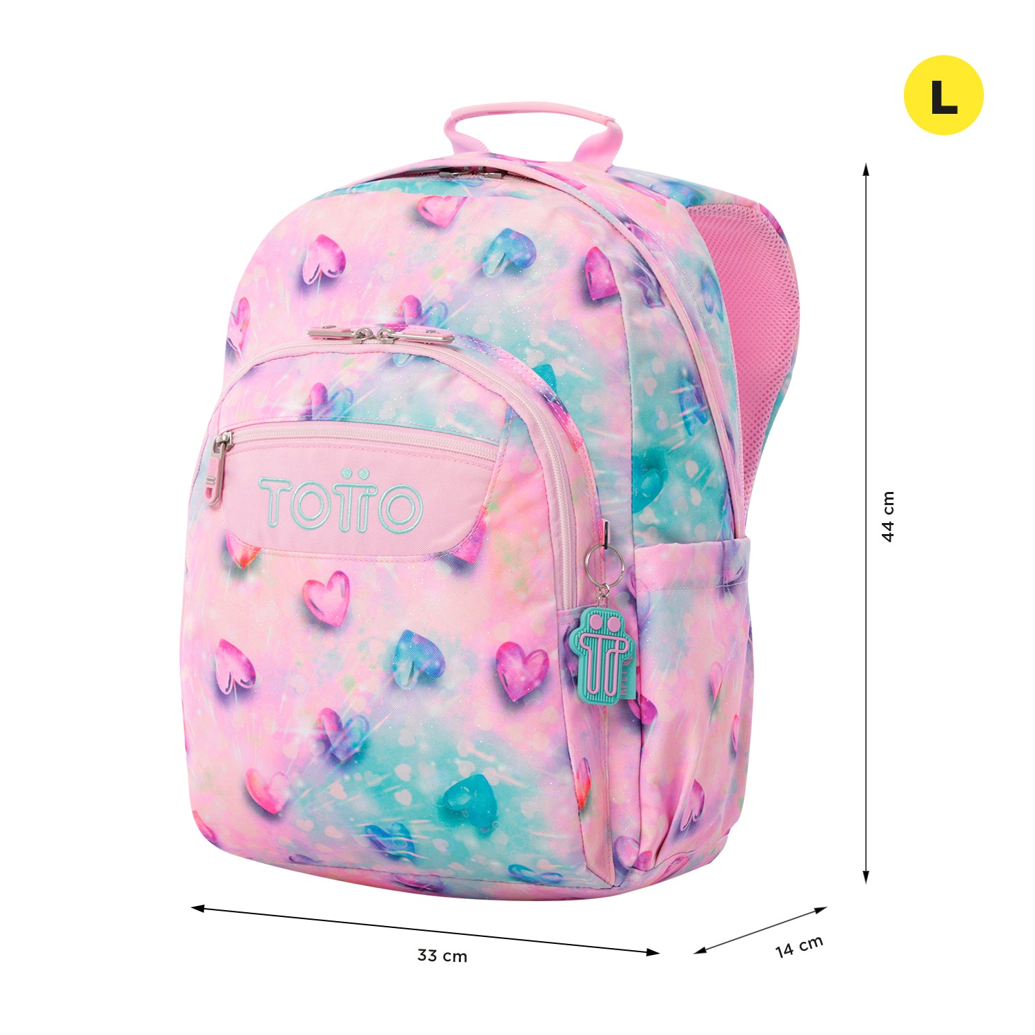 TOTTO Sac à dos scolaire adaptable au cœur brillant de 1 kb - cames à eau