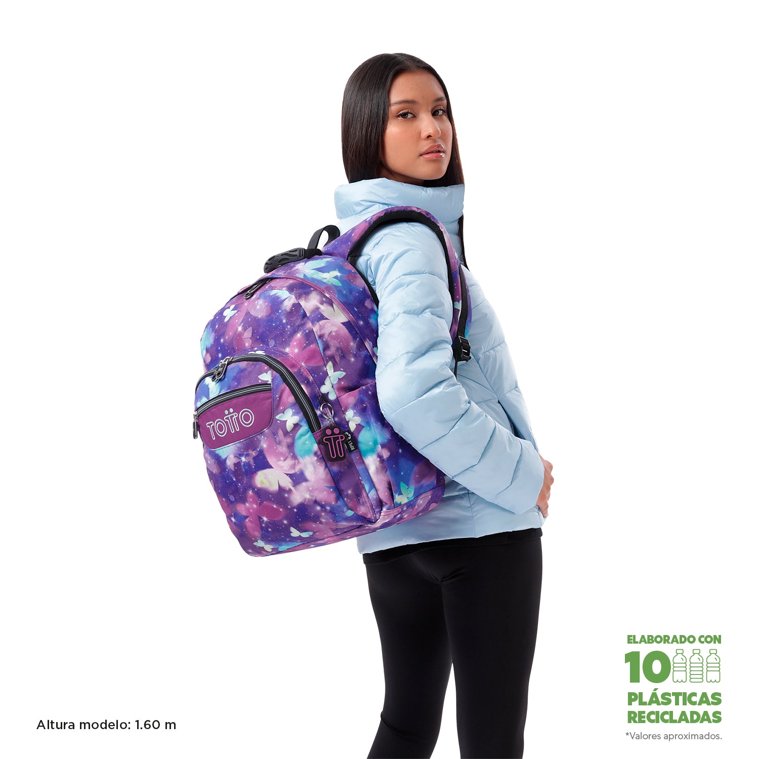 TOTTO Mochila escolar adaptable a carro Star Butterfly 5Q6- Acuareles