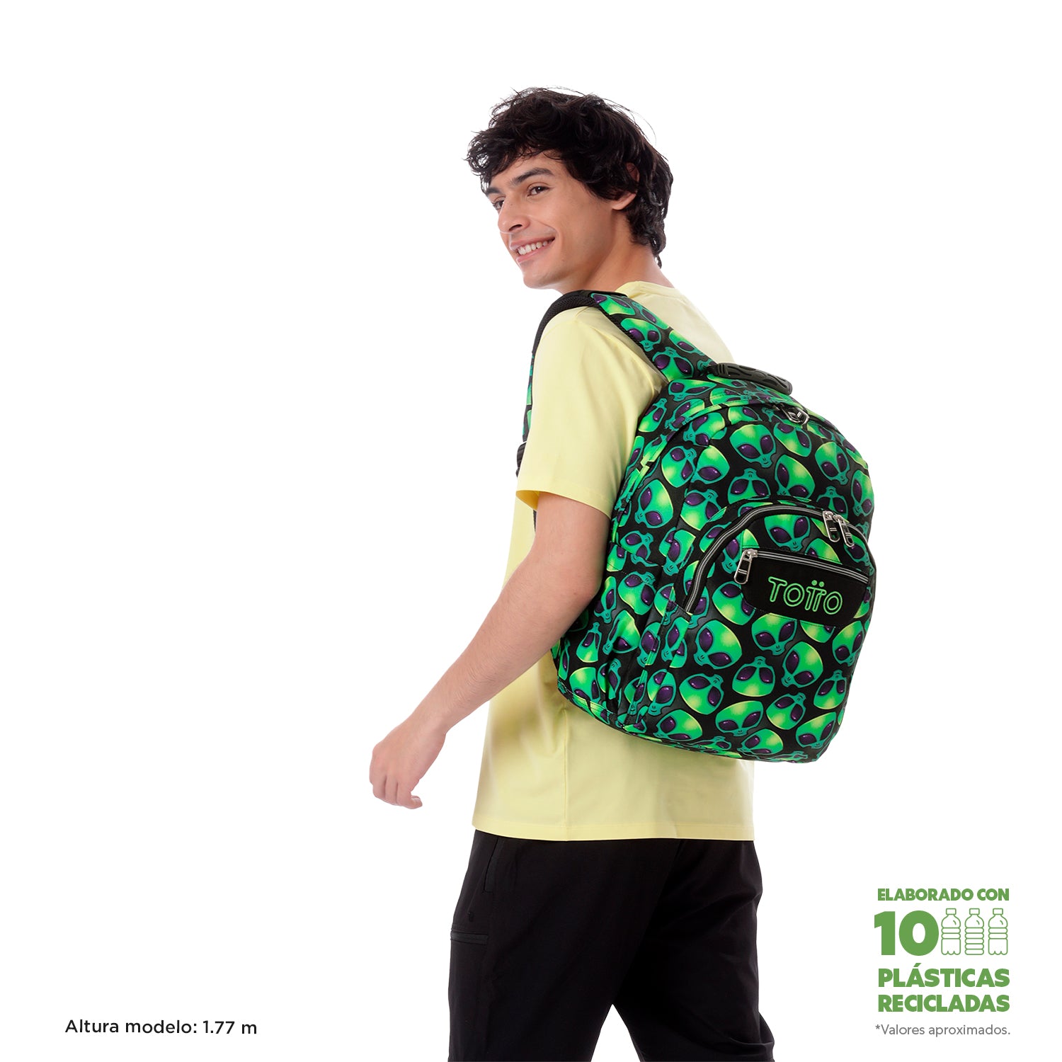 TOTTO Mochila escolar adaptable a carro Ali 6DS - Acuareles