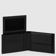 PIQUADRO GELDBÖRSE MIT DOKUMENTENHALTER BLACK QUADRATISCH