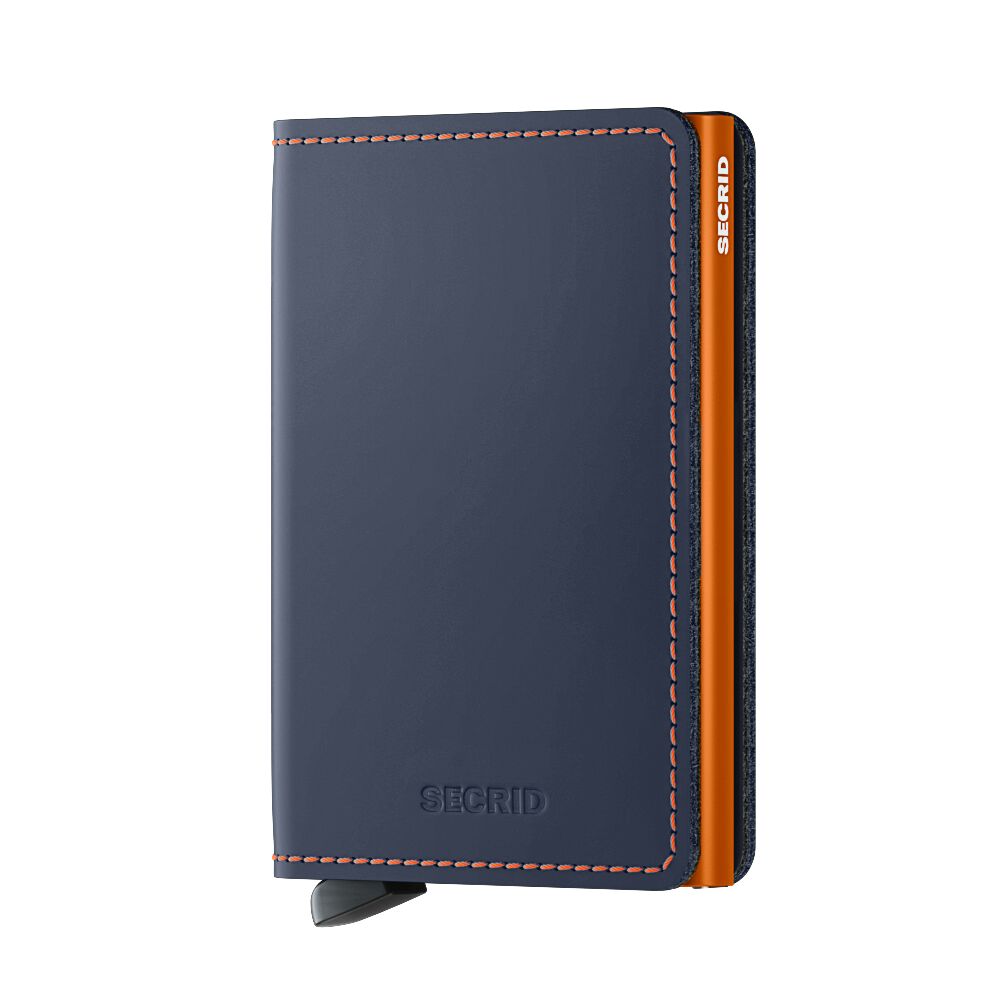 SECRID SLIMWALLET MATT NACHTBLAU & ORANGE