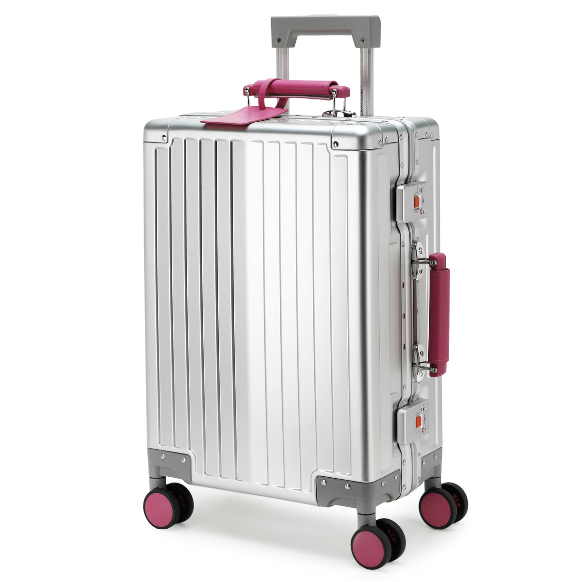 GREENWICH Valise cabine Aluminium avec poignée en cuir végétalien NEW JERSEY