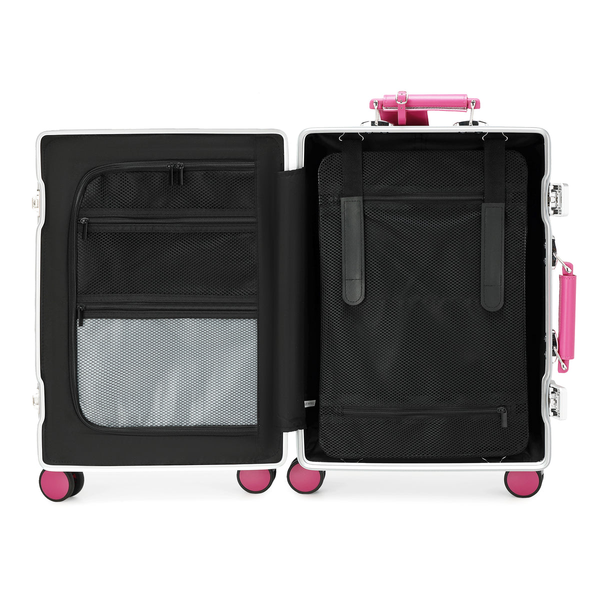GREENWICH Valise cabine Aluminium avec poignée en cuir végétalien NEW JERSEY