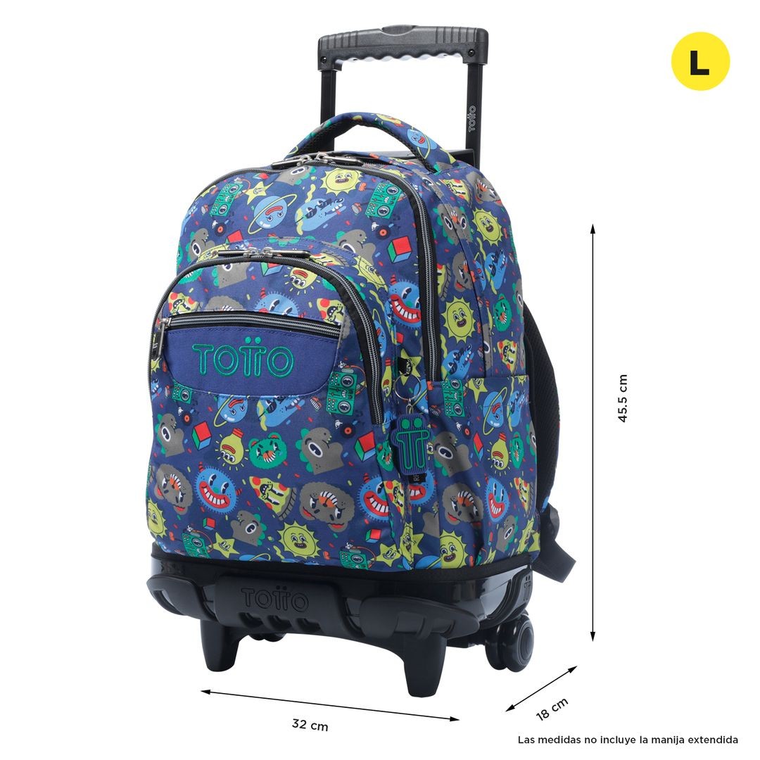 TOTTO Mochila da escola com rodas - linhas - 8JZ  Tello